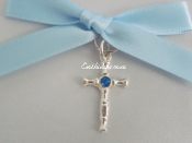 34B. Boy's Witness Pins with Blue Center Cross Pendant